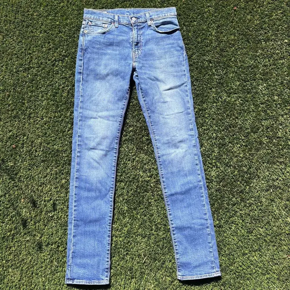 Big E Levi's Premium 511 Slim Fit Slight Flare Jeans in Blue Denim Size 32x30
